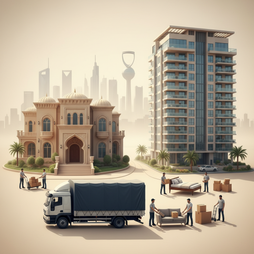 عمال يقومون بـ نقل عفش فيلا وشقة بالرياض بحرص واحترافية