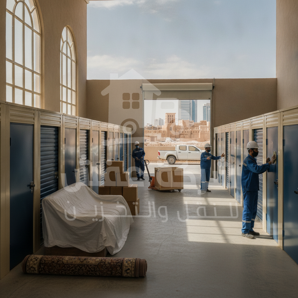 مستودع حديث ونظيف لتخزين عفش بالرياض بأمان كامل وحراسة على مدار الساعة.