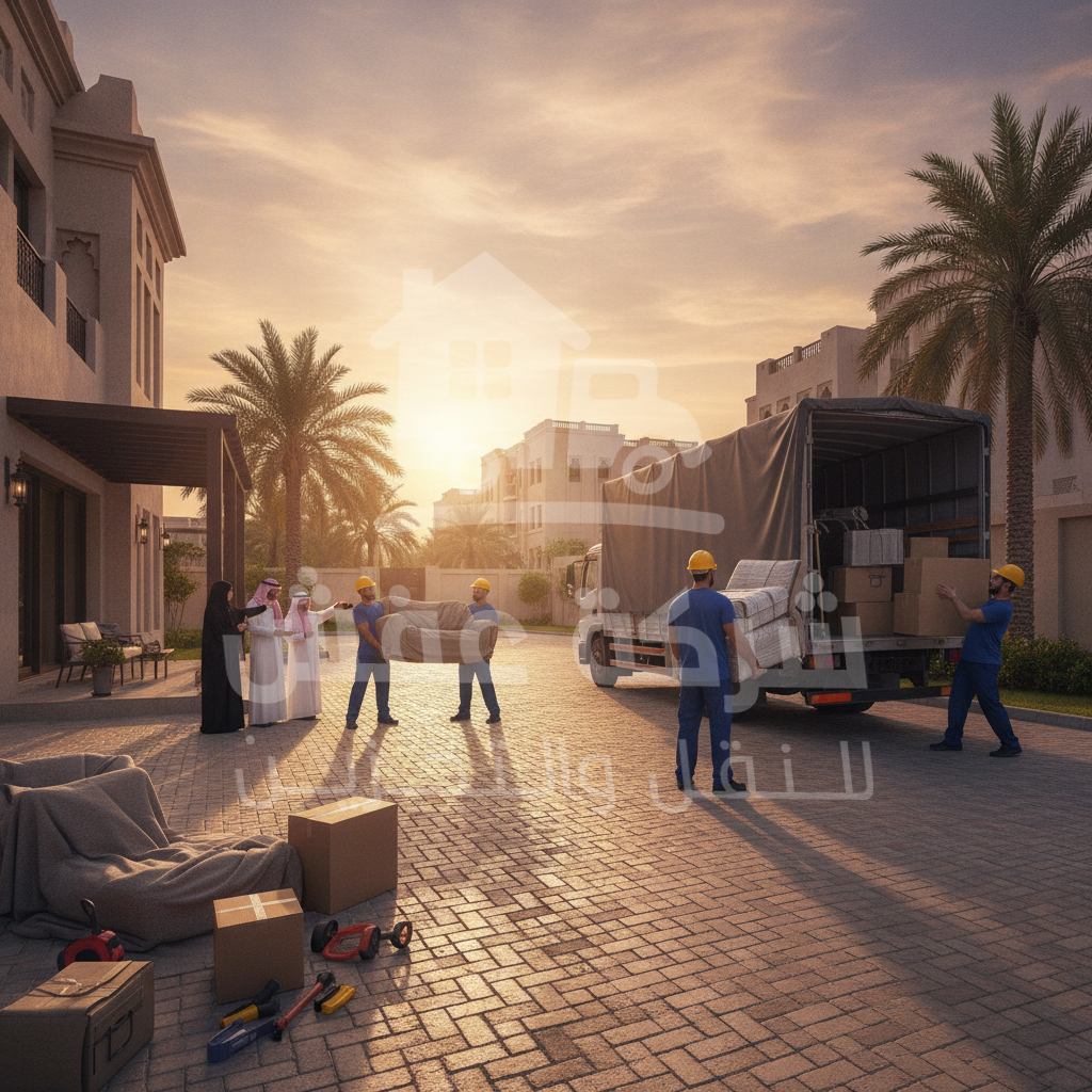 عمال يقومون بـ نقل عفش بالرياض بحرص واحترافية
