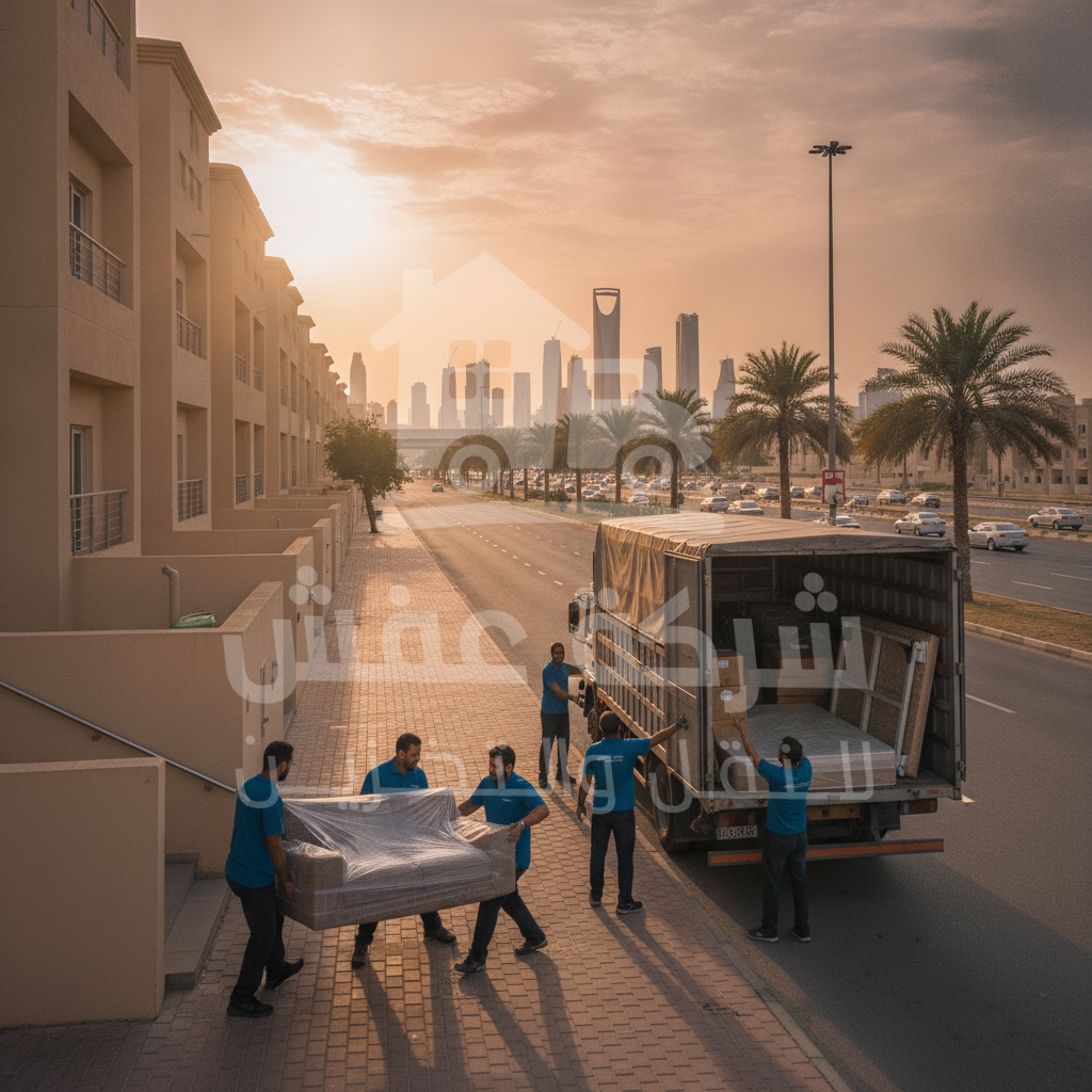 فريق محترف يقوم بنقل عفش شقق بالرياض باستخدام سيارات مجهزة وآمنة